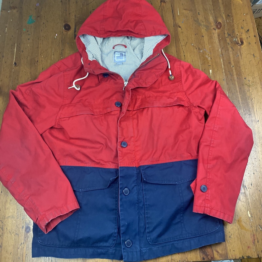 JCP Nautical Sailing‎ Style Jacket Adult Large Full Zip Red/Blue Shoreline